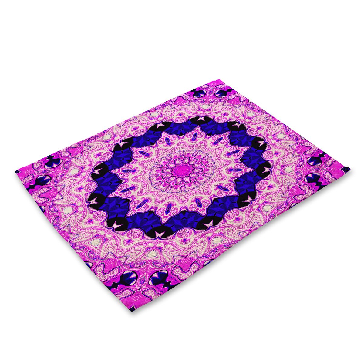 Psykedelisk bordmatte mandala dekkebrikker til spisebord rektangel lin kjøkken dekorasjon tilbehør bord dekkebrikker: Mg0038-14