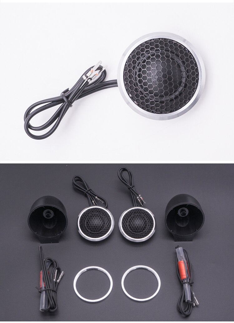Bil 2 stk 100w hifi auto 25mm silke film dome stereo diskanthøjttaler højttaler metal aluminium kabinet højttaler til biler køretøj