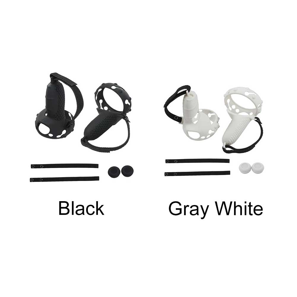 1pair Controller Grip Cover Gaming Silicone VR Accessories With Knuckle Strap Handle Easy Install Protective For Oculus Quest 2