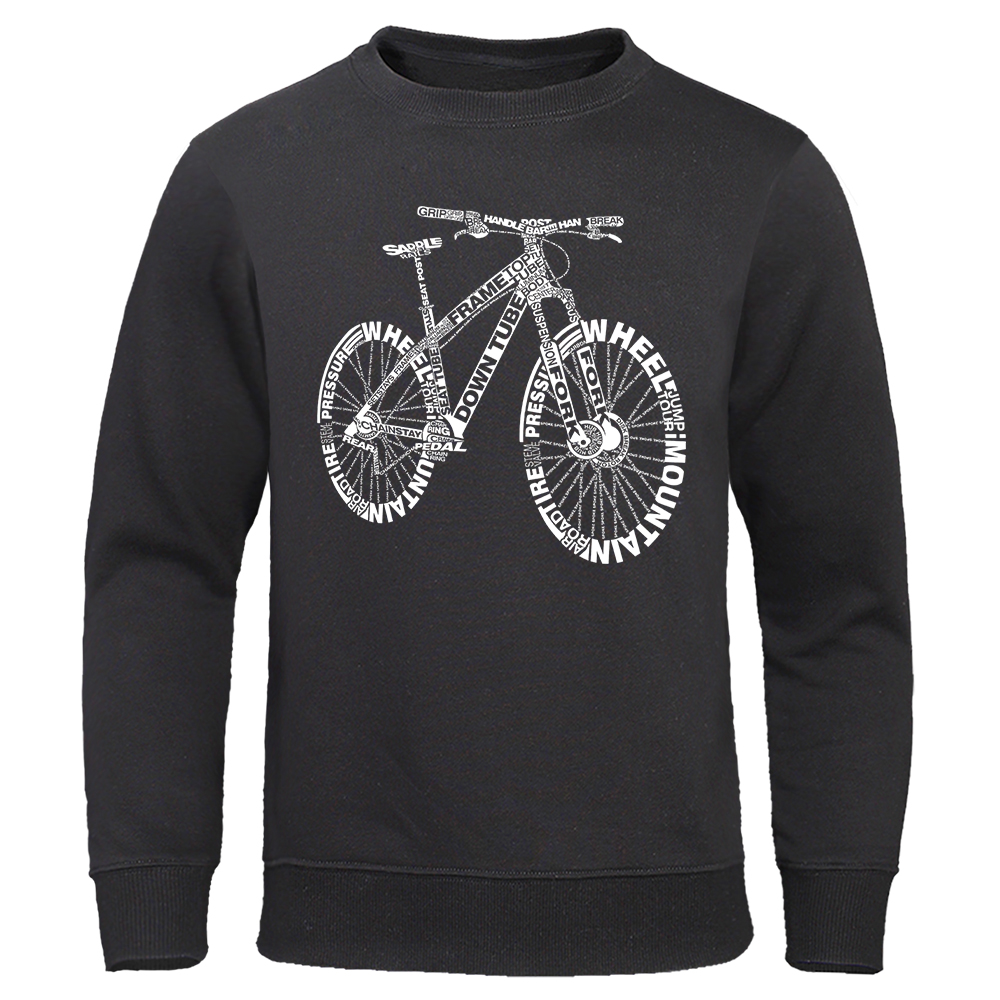 Mountain Bike Cycling Hooded Bicycle Amazing Sweatshirt Men Casual Oversized Clothing Crewneck Breathable Hoody Hip Hop Hoodie: S / black