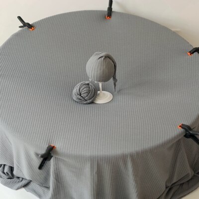 Deken voor baby, newborn fotografie rekwisieten, baby wikkeldoek, baby beddengoed, wieglakens, achtergrond voor foto's, baby hoofdband, elastische wafel: Grijs