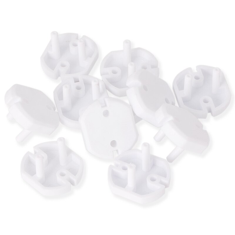 Nuovo 10pcs di Sicurezza Del Bambino di Copertura di Rotazione 2 Foro Rotondo Europeo Standard di Protezione Elettrica Bambini Presa di Plastica Serrature di Sicurezza: WHITE