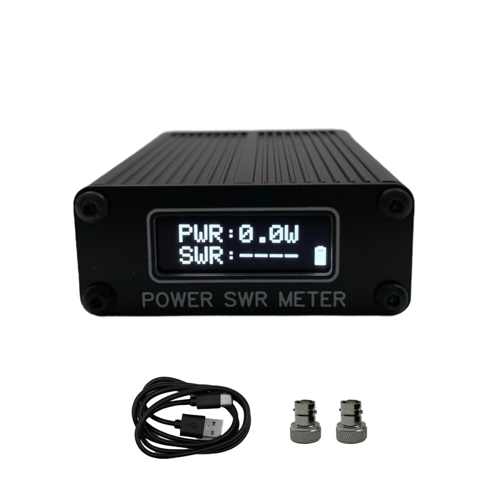 1.6MHz-30MHz 0.1W-11W QRP SWR Shortwave Standing Waves Meter SWR Shortwave Power Meter USB Firmware Upgrade with Screen Battery