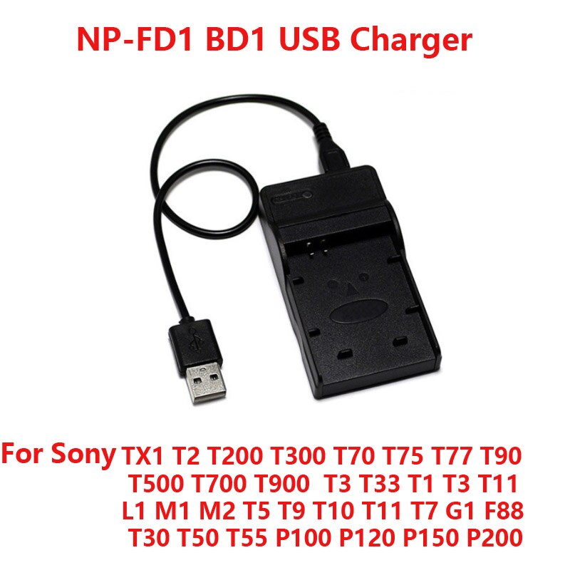 Usb-poort Digitale Camera Batterij Oplader Voor Sony NP-BN1 NP-BX1 NP-F550 NP-FH50 NP-FH100 NP-FR1 NP-FW50 NP-FZ100 NP-BD1 FD1: NP-BD1 FD1