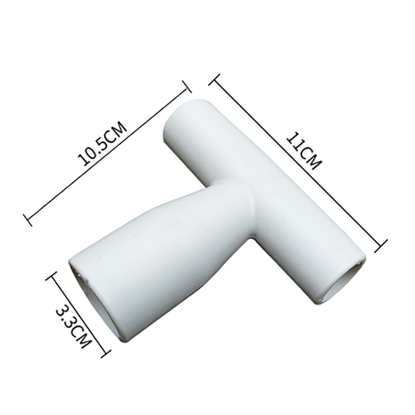 Plastic Grip Sneeuw Schop Handvat Vervanging T / D Vormige, Schop Grip Handvat, 33Mm/34Mm Binnendiameter Voor Graven Harken Gereedschappen: WHITE