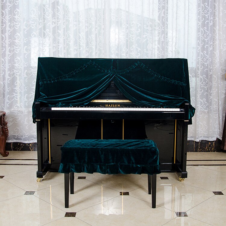 1PC Piano Cover Half Mask Classical Upright Velvet Piano Dust Cover Without Stool Cover Piano Cover Arrivals Pleuche KQ 009