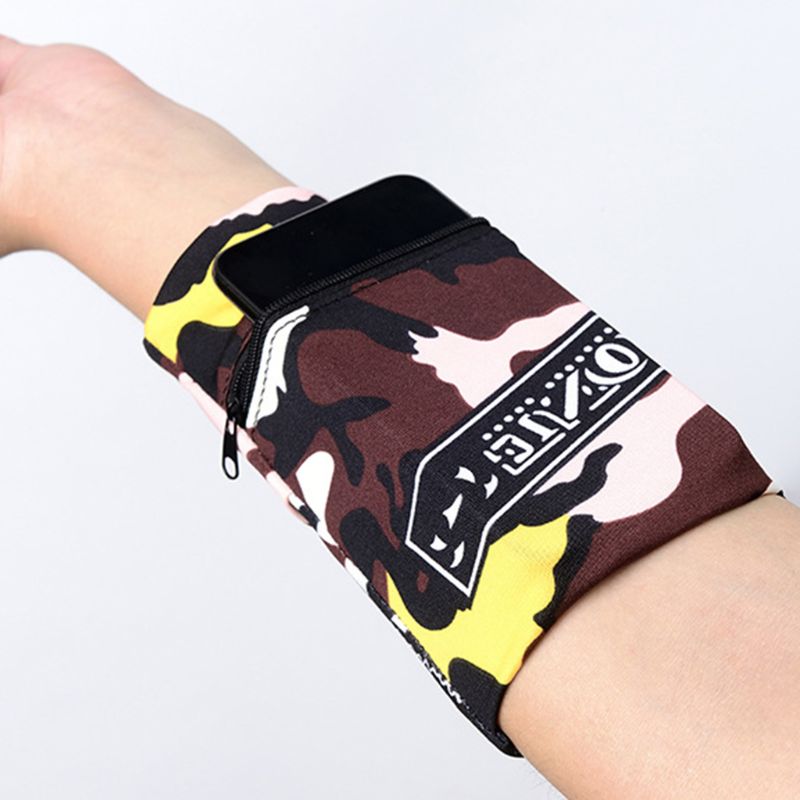 Outdoor Sports 2 Pocket Wrist Wallet Cell Phone Holder Multifunction Travel Running Ankle Pouch Sweatband Armband Case