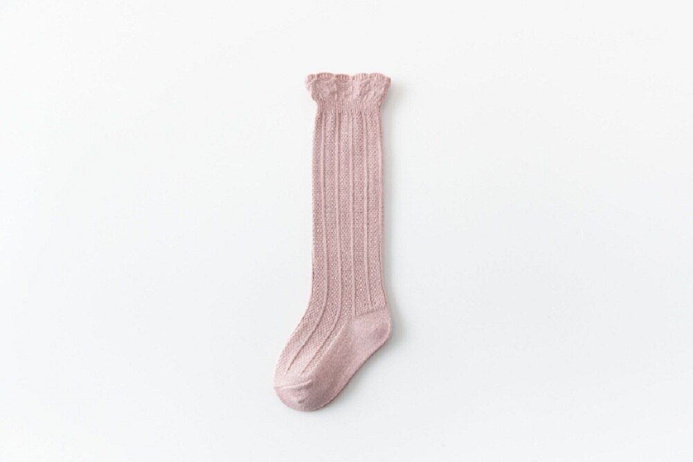 Baby Solid Baby Knie Hoge Kousen Baby Jongens Meisjes Katoen Warm Houden Lange Kousen Plain Kids Zachte Stijl Been warmer: Roze / S