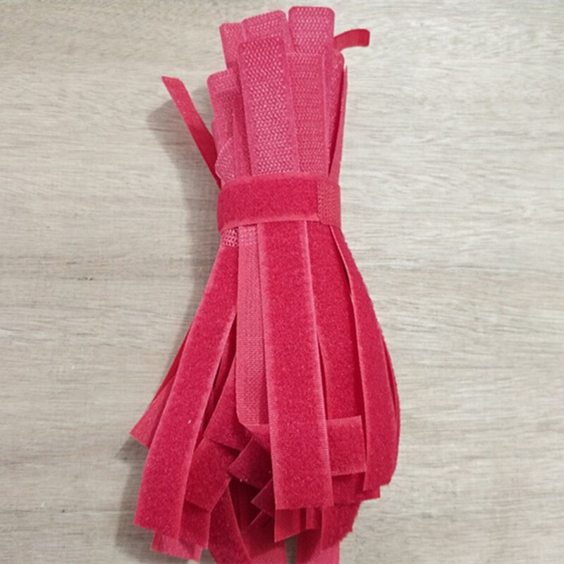 10/20/30pcs Nylon Loop Wrap Releasable Cable Ties Fastening Cable tie Straps Bundle Ties Cable Tie Wire Data Line Wrap: red / 30pcs