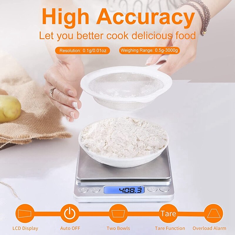 Small Digital Food Scale Ounce/OZ and Gram Scale Kitchen Scale High Precision for Making, Jewelry