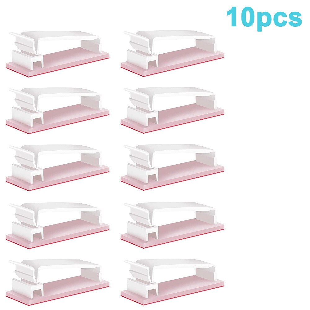 Kabel Organizer Usb Kabelhaspel Desktop Workstation Netjes Beheer Clip Draad Houder Voor Opladen Lijn Computer Muis Hoofdtelefoon: White-10Pcs