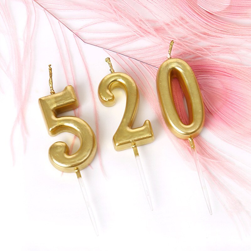 Bougies dorées, 1 pièce, outils de décoration pour un gâteau scintillant et brillant, figurine pour gâteau de fête, fête d'anniversaire pour bébés enfants