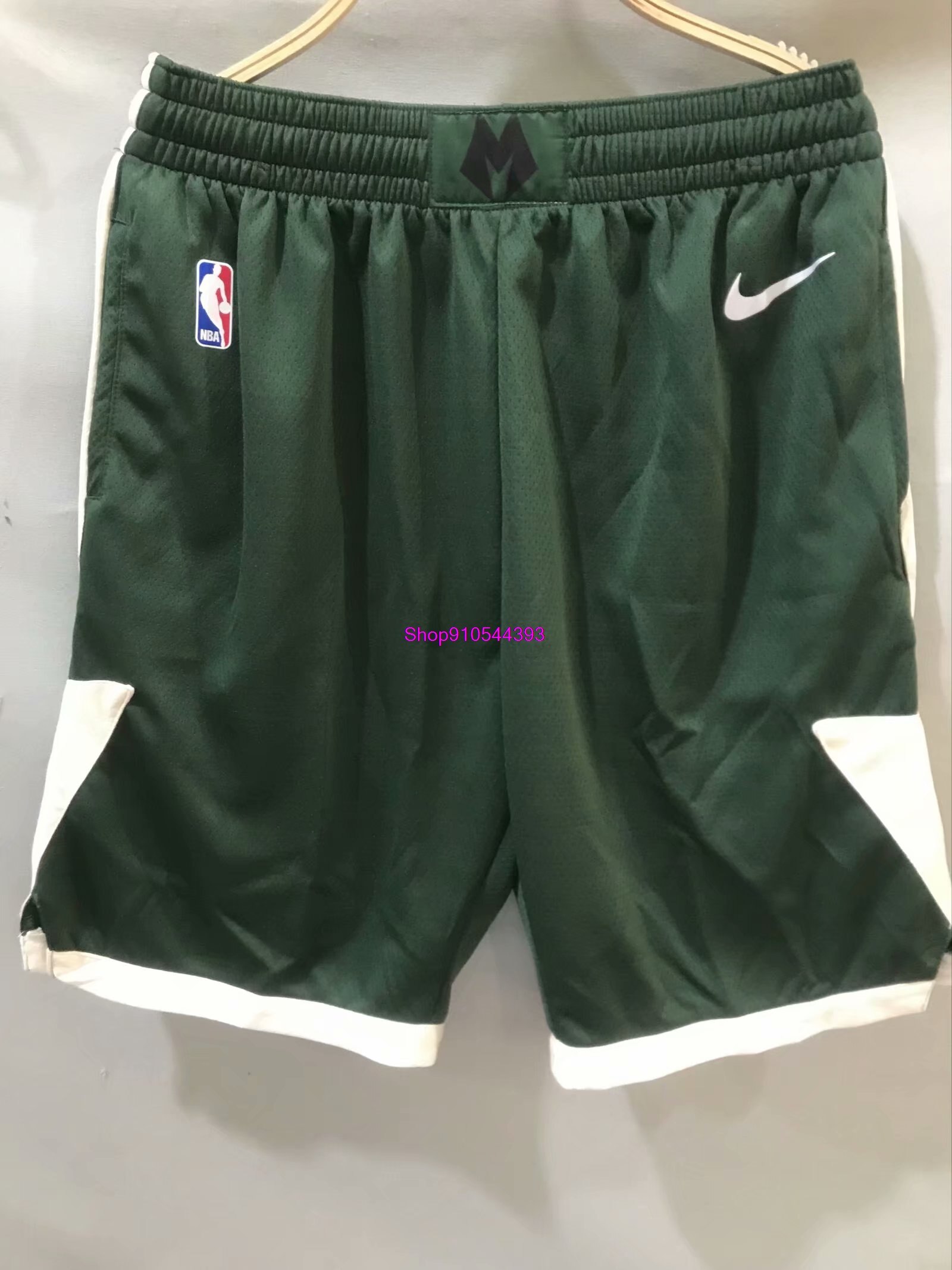 Pantaloncini da basket NBA Milwaukee dollar pantaloni corti bianchi e verdi pantaloncini sportivi con stampa a caldo