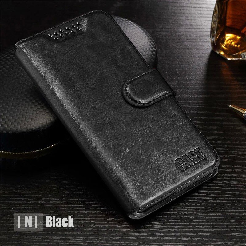 Étui souple à rabat en cuir avec porte-cartes, pour Huawei Honor 9 S 9 S: Black  INI