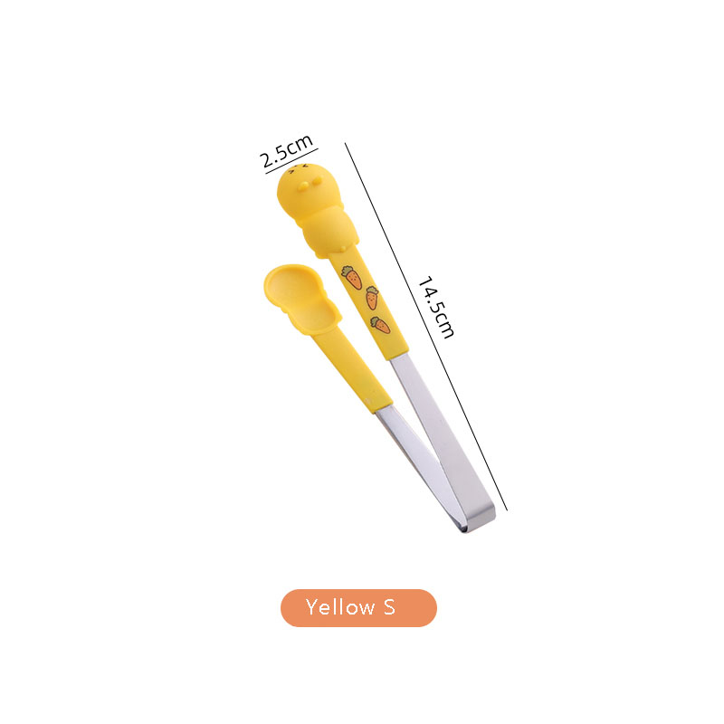 cartone animato pinza casa cucina cibo clip alto temperatura resistente silicone 집게 zucchero pinza per torta dolce frutta pince a sucre: giallo S