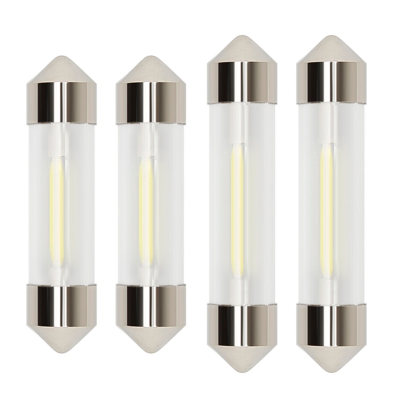 2pcs Car Led C5W 31mm 36mm 39mm 41mm Cob Glass Car Interior Car Light Trailer Light Reading Dome Door Bulb 12v DC White