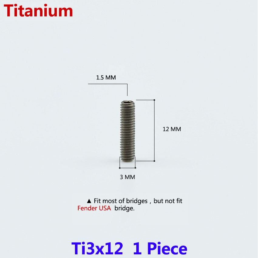 1 Piece Electric Guitar Bridge Saddle Height Adjustment Screw Steel / Brass / Titanium Guitar Accessories: Ti3x12 1 Piece