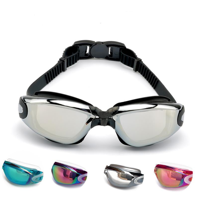 Volwassen Hd Zwemmen Goggle Waterdicht Badmode Brillen Zwemmen Duiken Water Bril Mist Voorkomen Electroplated Frame Zwembril