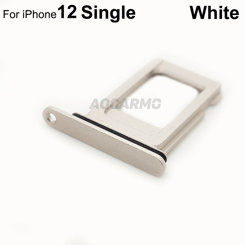 Aocarmo Dual Sim Lade Voor Iphone 12 Enkele Sim Card Slot Houder Vervanging Deel: Single----White