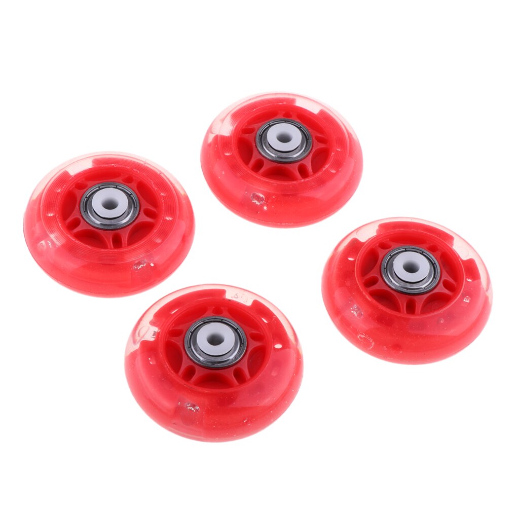 4 st rullskridskor inlinesåkning premium 88a pu hjul utomhus sportdelar reservdelstillbehör 64mm: Röd