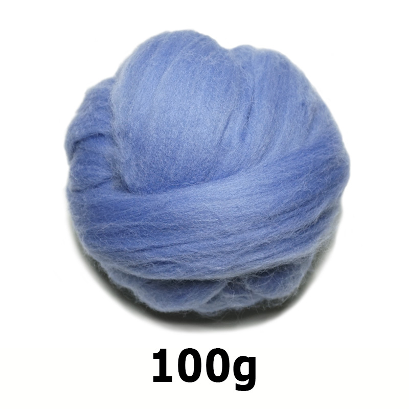 handgemaakte Wolvilt voor vilten 50g Denim blauw Perfect in Naald Vilt 23 #: 100g