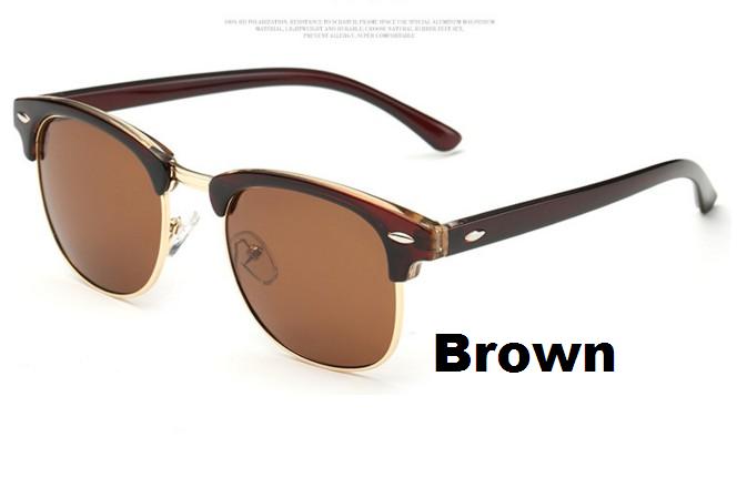 F3 Classic Half Metal Gepolariseerde Zonnebril Mannen Vrouwen Spiegel Zonnebril Mode Vrouwelijke Gafas EEN UV400: Brown