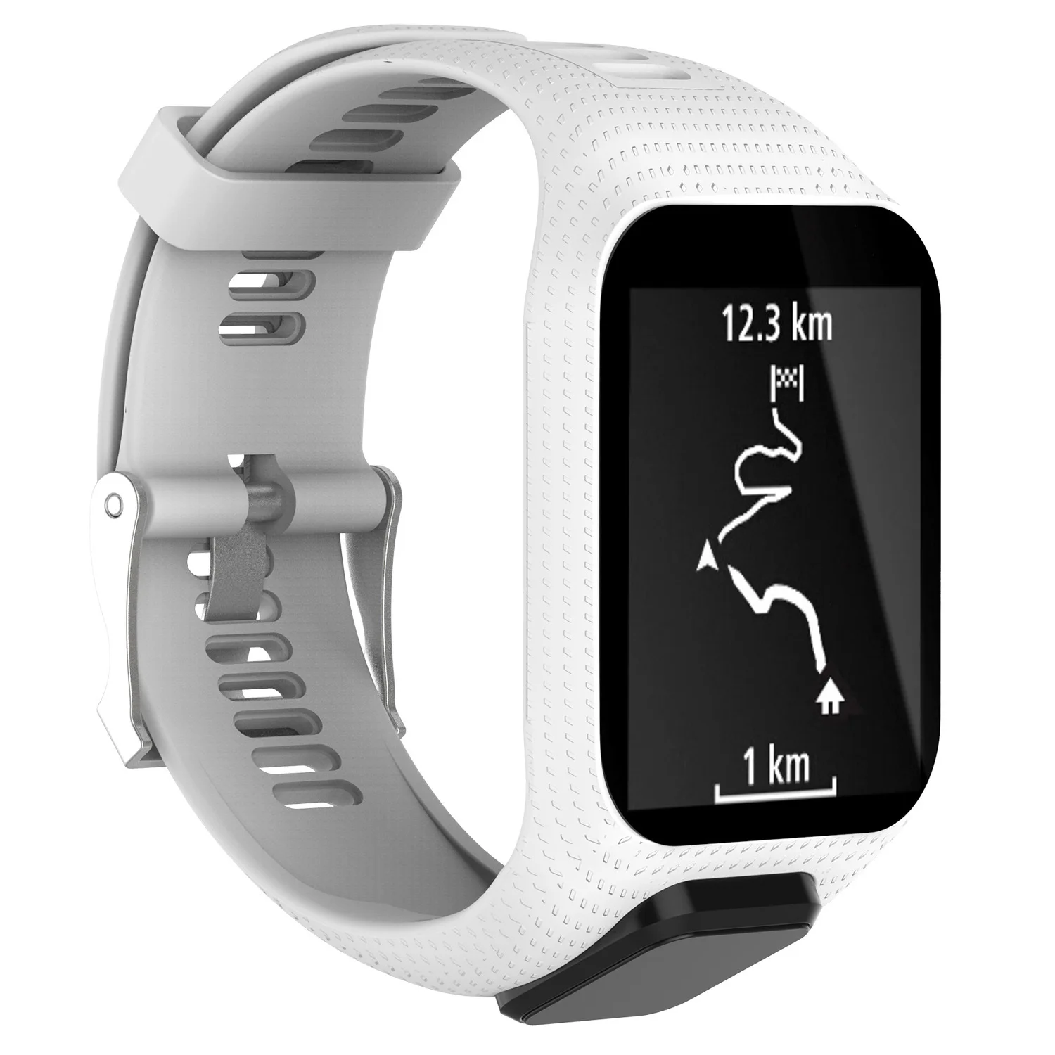 Silikonband für tomtom Läufer 2 3, Cardio-Musik, Smartwatch, Ersatzarmband, Sportarmband, Armbänder für Tom Tom Abenteurer: Grau Purpel