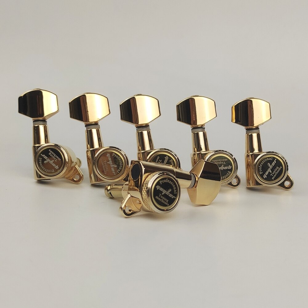 Sintonizadores de bloqueo de guitarra Guyker-1:18, clavijas de llave de afinación de cuerda de bloqueo, reemplazo de cabeza de máquina para ST TL SG LP-dorado antiguo: 6R
