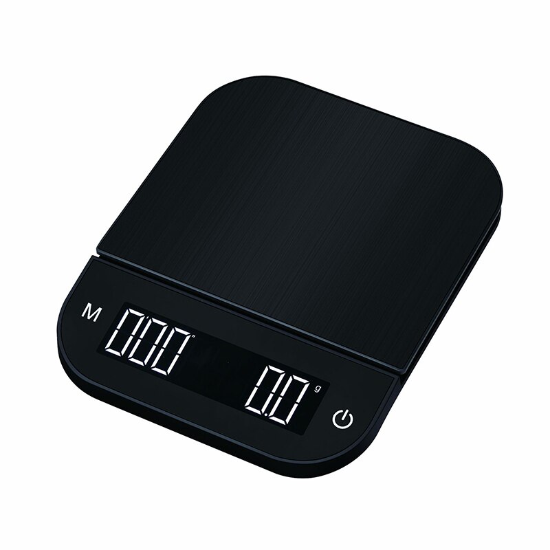 Household Kitchen Scale 3kg / 0.1g LED Screen Charging Timing Hand Brewing Coffee Electronic Measuring Scale