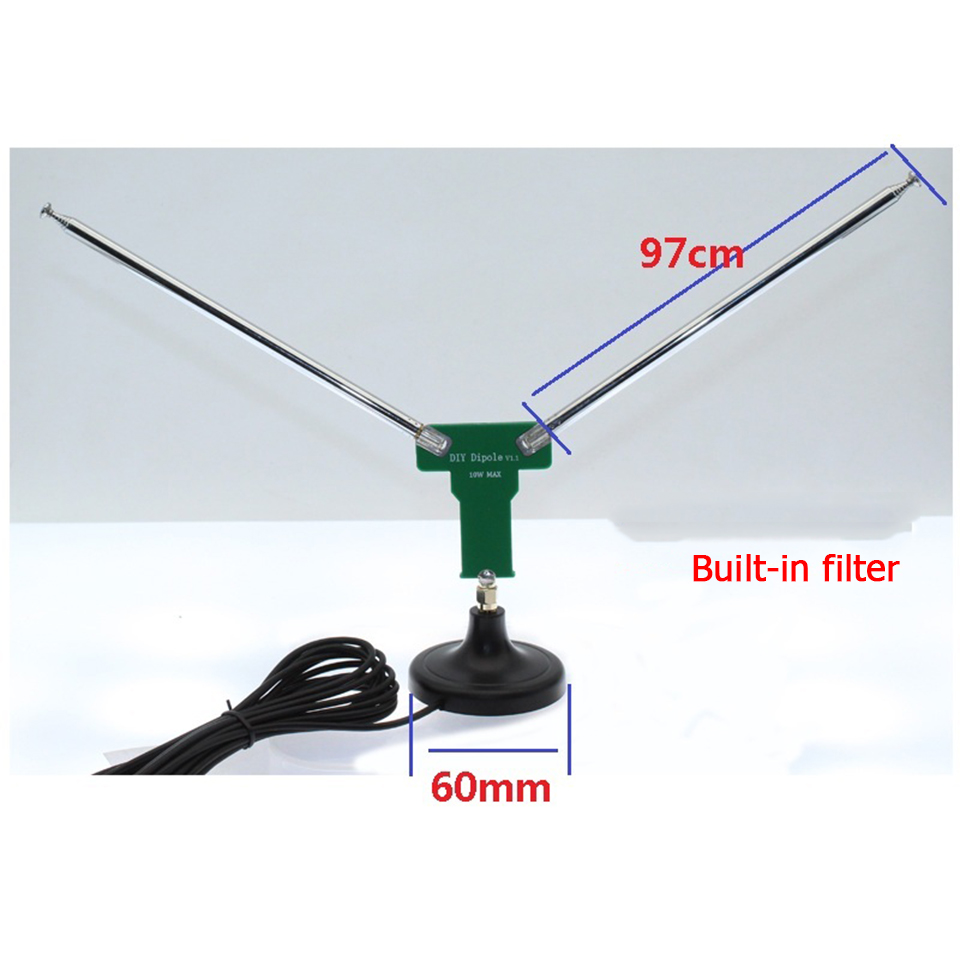 77M-415MHz nuova FM aviazione satellitare mappa cloud positiva V corno di pecora antenna telescopica V-dipole antenna