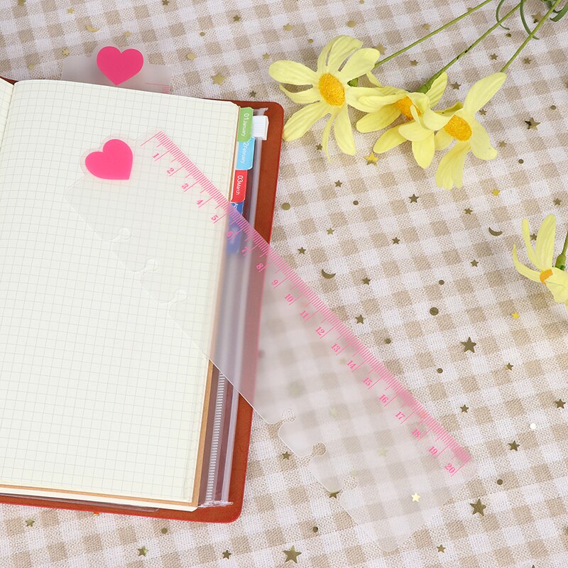 Ruler A5 A6 PVC Planner Agenda for 6 Holes Loose Leaf Spiral Notebook Ruler