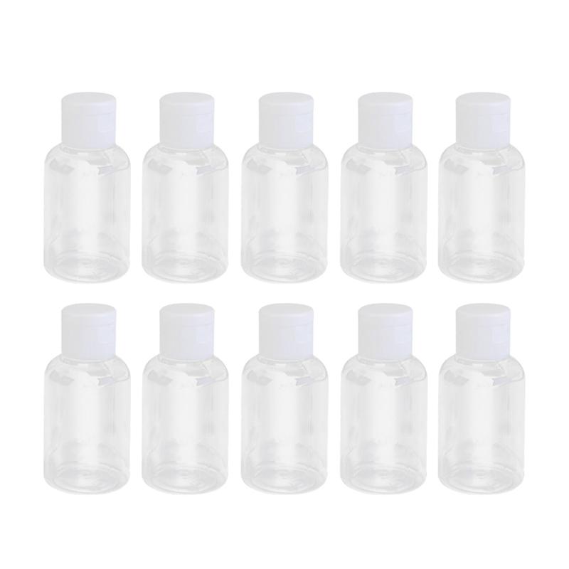 15/12/10/6Pcs 50ml Empty Plastic Sample Bottle Container Jar Pot Vial Flip Lid Perfect for Emollient Water Shower Gel Emulsion: 10pcs