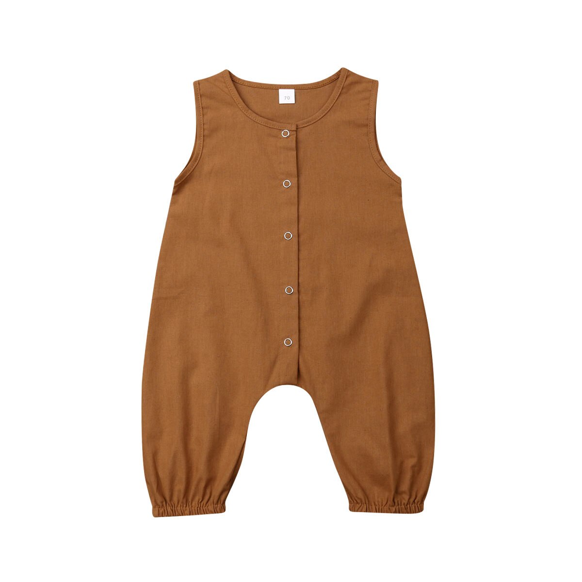 Neugeborenen Kleinkind Baby Jungen Mädchen Strampler Ärmelloses Sommer Baumwolle und Leinen lässig Baby Sunsuit Outfit Kleidung Gesamt: Braun / 24M