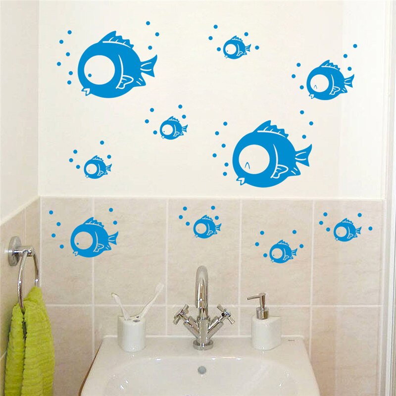 Underwater Fish Bubble Boat Turtle Wall Sticker Decals Bathroom Bedroom Nursery Window Decor Nursery Decals Poster Mural: 703