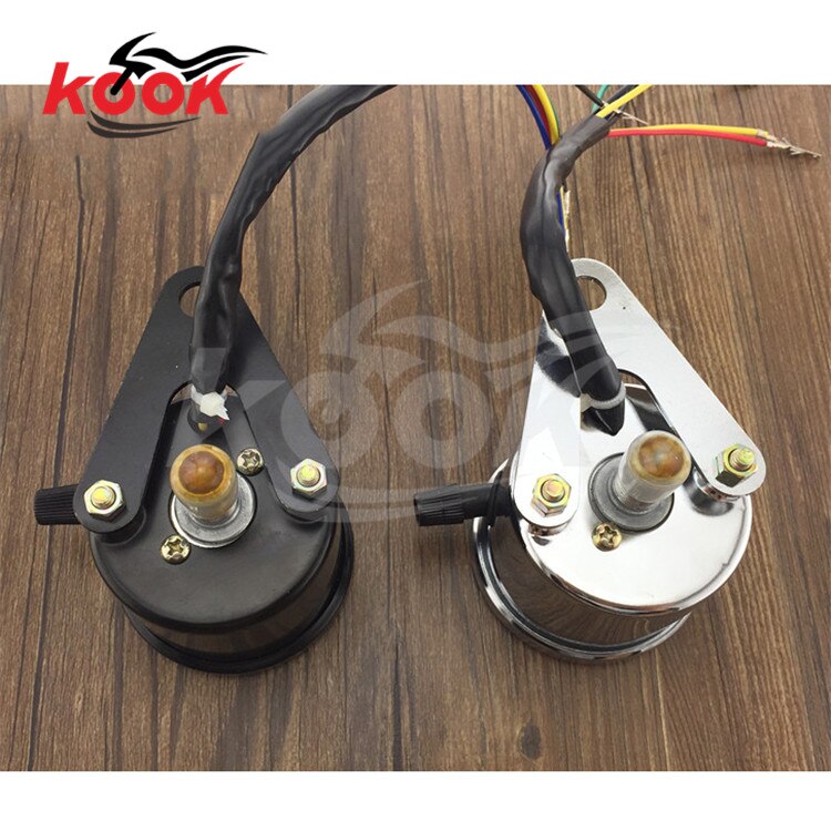 chrome motorcycle Motorcycle Speedometer Meter Double LED Light Odometer speed meter gauge Miles motorbike motocross Tachometer