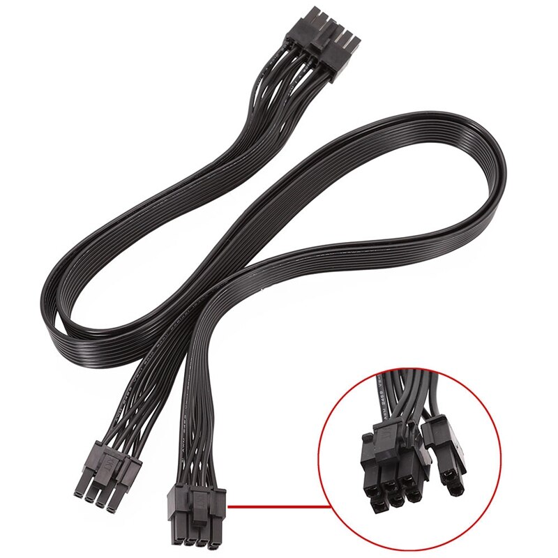Câble d&#39;alimentation modulaire PSU 12 broches vers double 8 broches (6 + 2) PCI-E pour Seasonic P-860 P-1000 X-1050 (60cm)