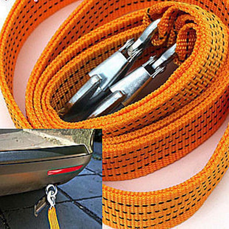 3 tonnen 4 Meter Flsorescence Universal- Auto Abschleppen Kabel Abschleppen Gurt Seil Lkw Ziehen Seil mit Schmiedeeisen Haken