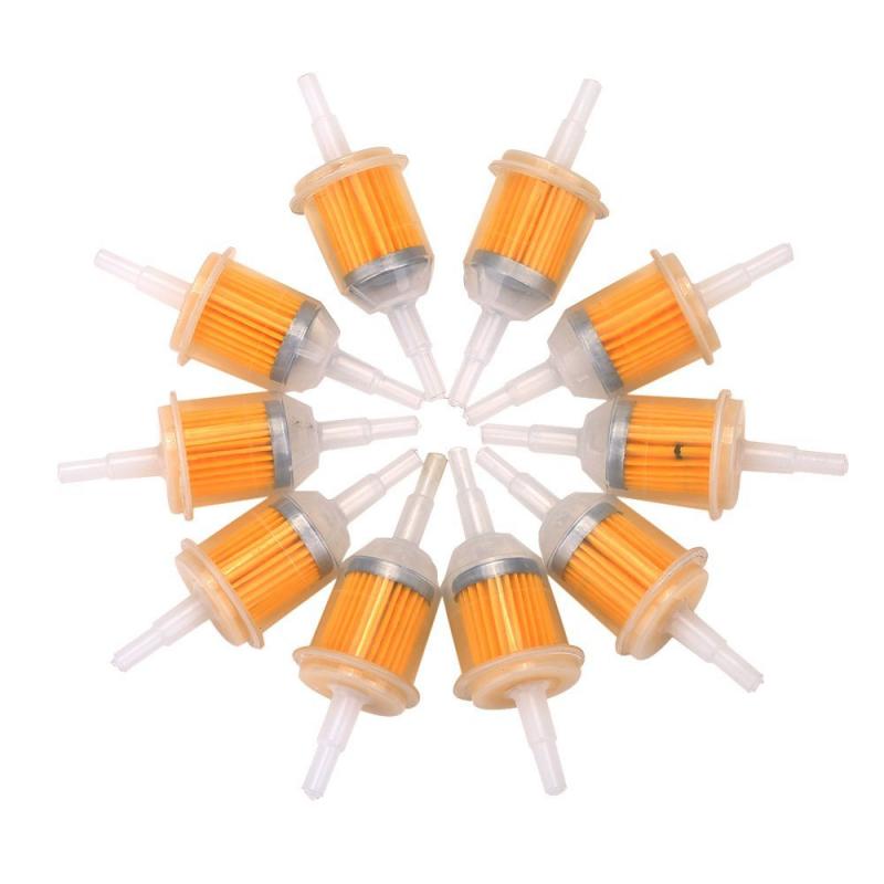 Filtro de combustible en línea de Gas, 6MM-8MM, 1/4 ", para cortacésped, motor pequeño, filtros de aceite de motocicleta, Piezas de motocicleta, 10 Uds.
