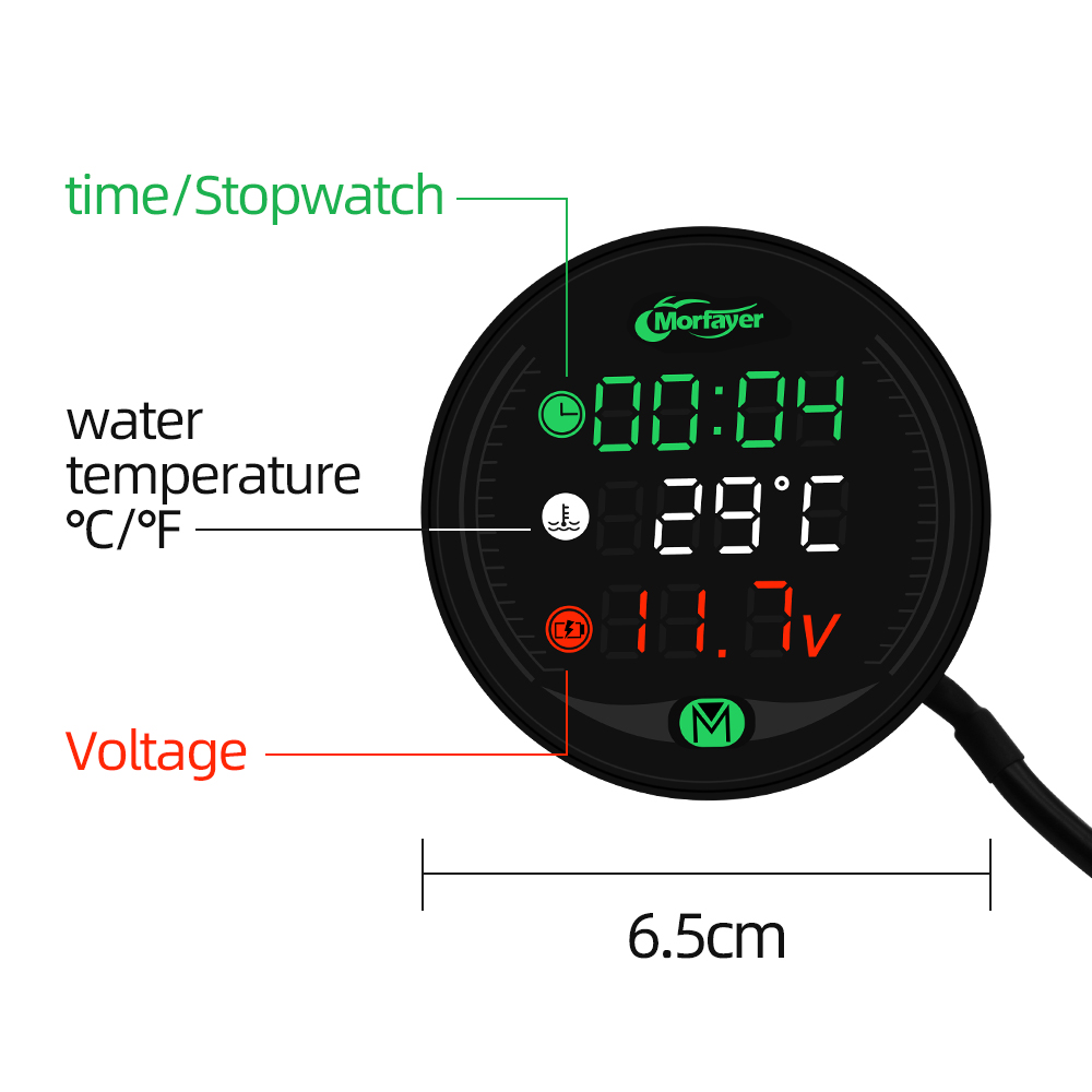 Motorcycle Meter Voltage Display Waterproof Voltage Meter Thermometer Clock 3in1 For Kawasaki KLX250 KDX125 KDX250 klx 250