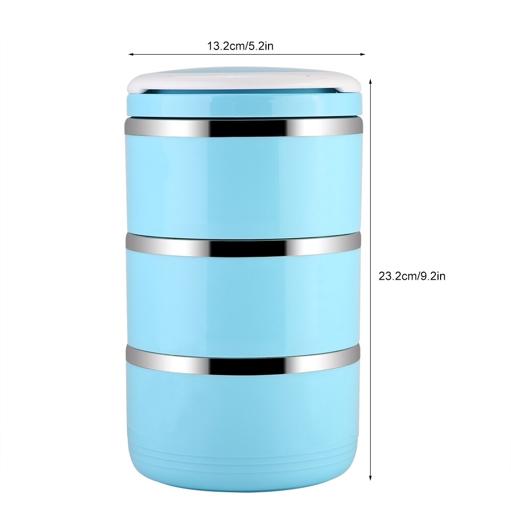 Spill Proof Travel Bowl Portable Stainless Steel Multiple Layers Pet Water Food 3-Layer Leak-Proof Stainless Steel Lunch Box