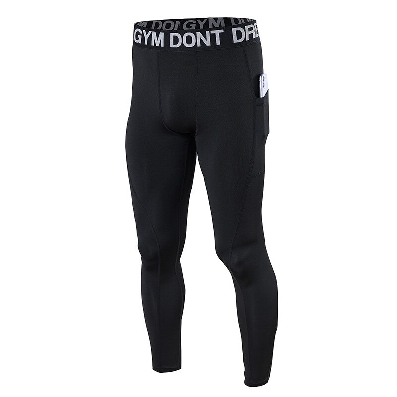 Men Tights Compression Pants Running Men Training Fitness Sports Leggings Pocket Gym Jogging Sweat Pants Male Long -40