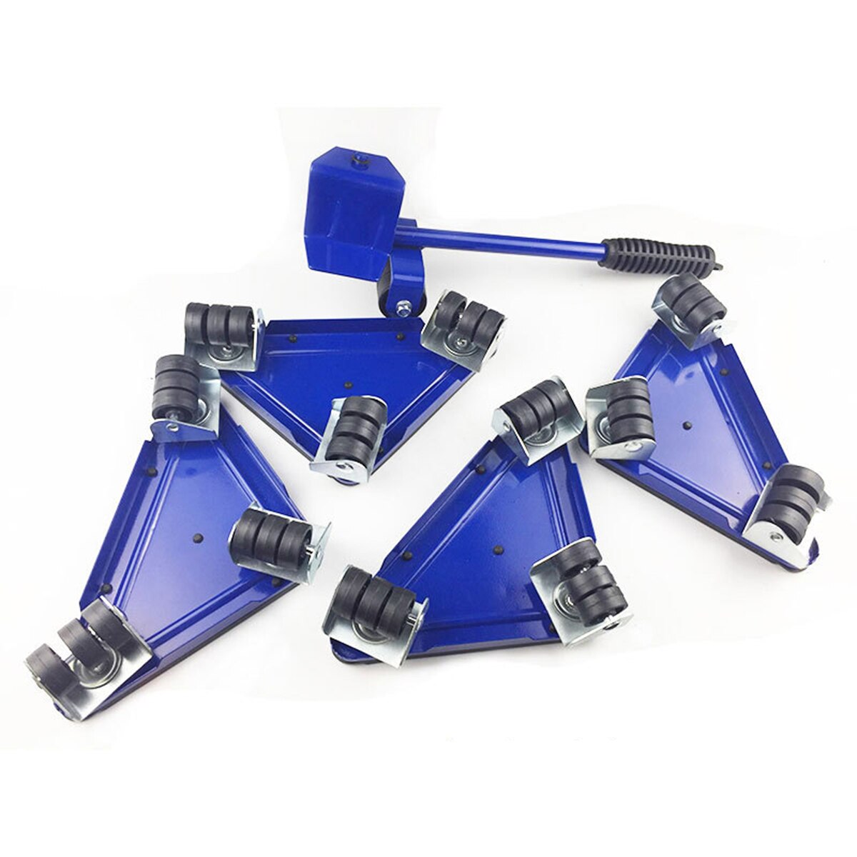 5pcs/set Furniture Mover Tool Set Transport Lifter Heavy Stuffs Moving Tool 4 Wheeled Corner Movers + Wheeled Lifter Hand Tools