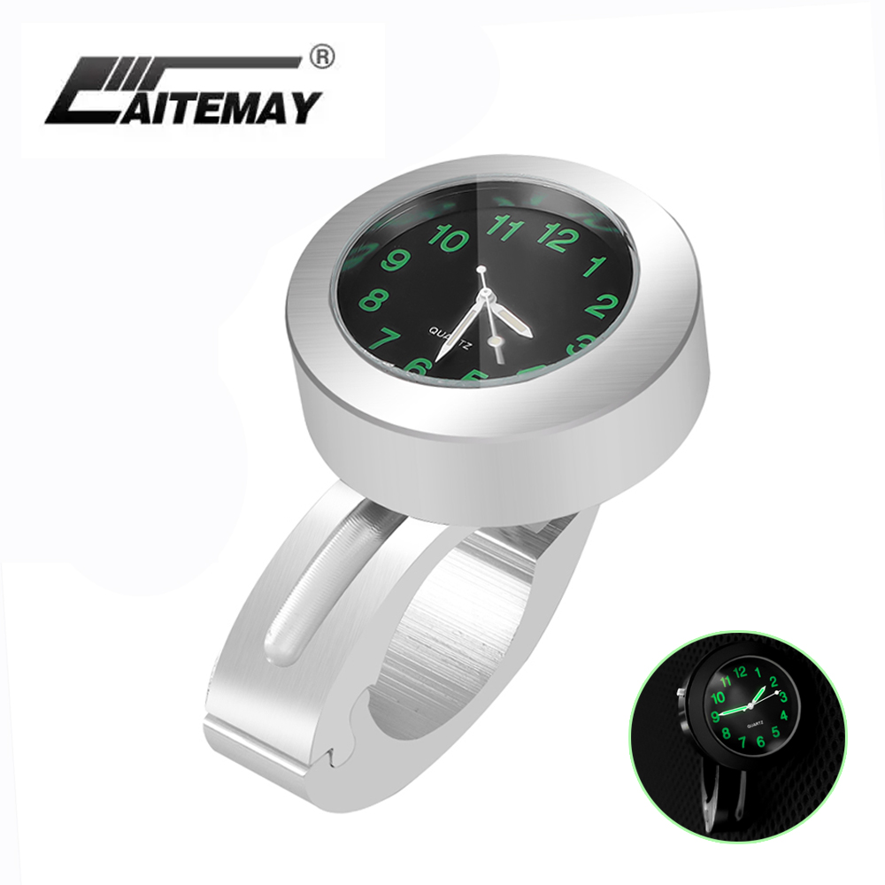 Motorcycle Handlebar Clock Aluminum Luminous Clock Waterproof Shockproof Durable Buckle Watch Mount Quartz Watch Universal