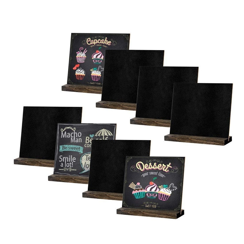Retro Small Blackboard Decoration Writing Cork Board Desktop Wooden Chalkboard Display Cabinet Decoration Message Crafts