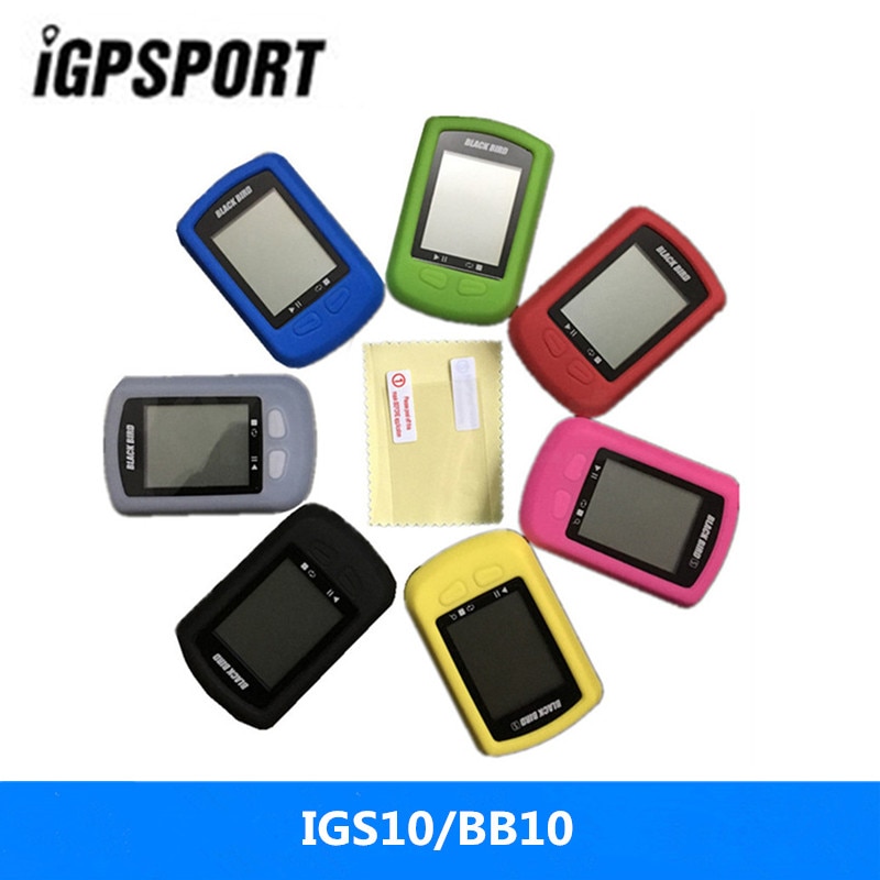 Universele Fiets Gel Holster En Screen Protector Voor Igpsport IGS10, Zwarte Vogel BB10 / BB10S Blackbird Gps BB10