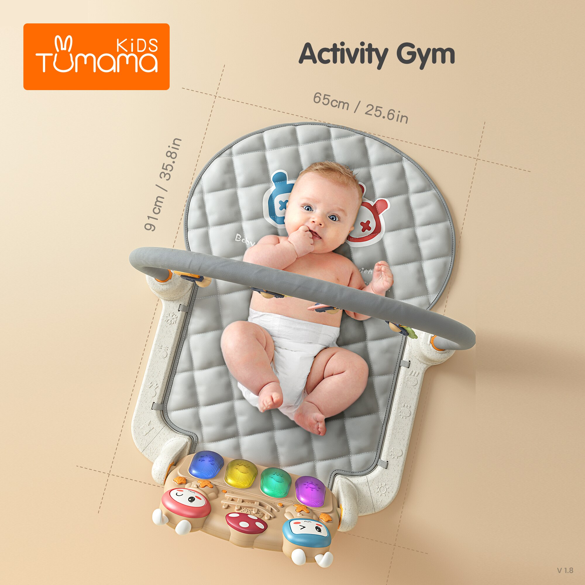 Tumama Baby Muziek Activiteit Gym Kindje Muziek Speelkleed Speelmat Met Afstandsbediening Speelgoed Voor Zuigelingen En Pasgeboren Kerstcadeau