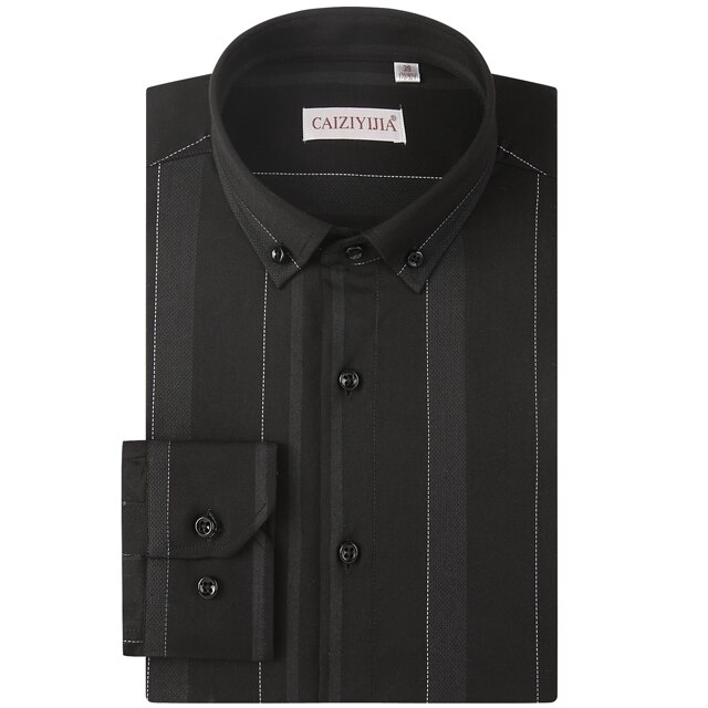 Camisas de vestir a rayas para hombre, camisa con botón debajo del cuello a la , de manga larga, estándar, cómoda, Premium: 38