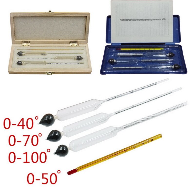 alcoomètres alcootest testeur d'alcool compteur de Concentration pour l'alcool de vin avec thermomètre 0-100%