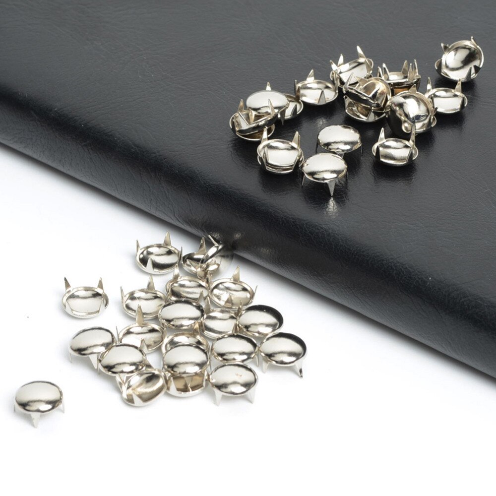 Tachuelas redondas de plata de 10mm, 100 Uds., remaches, manualidades para ropa, remache de costura, accesorios para ropa