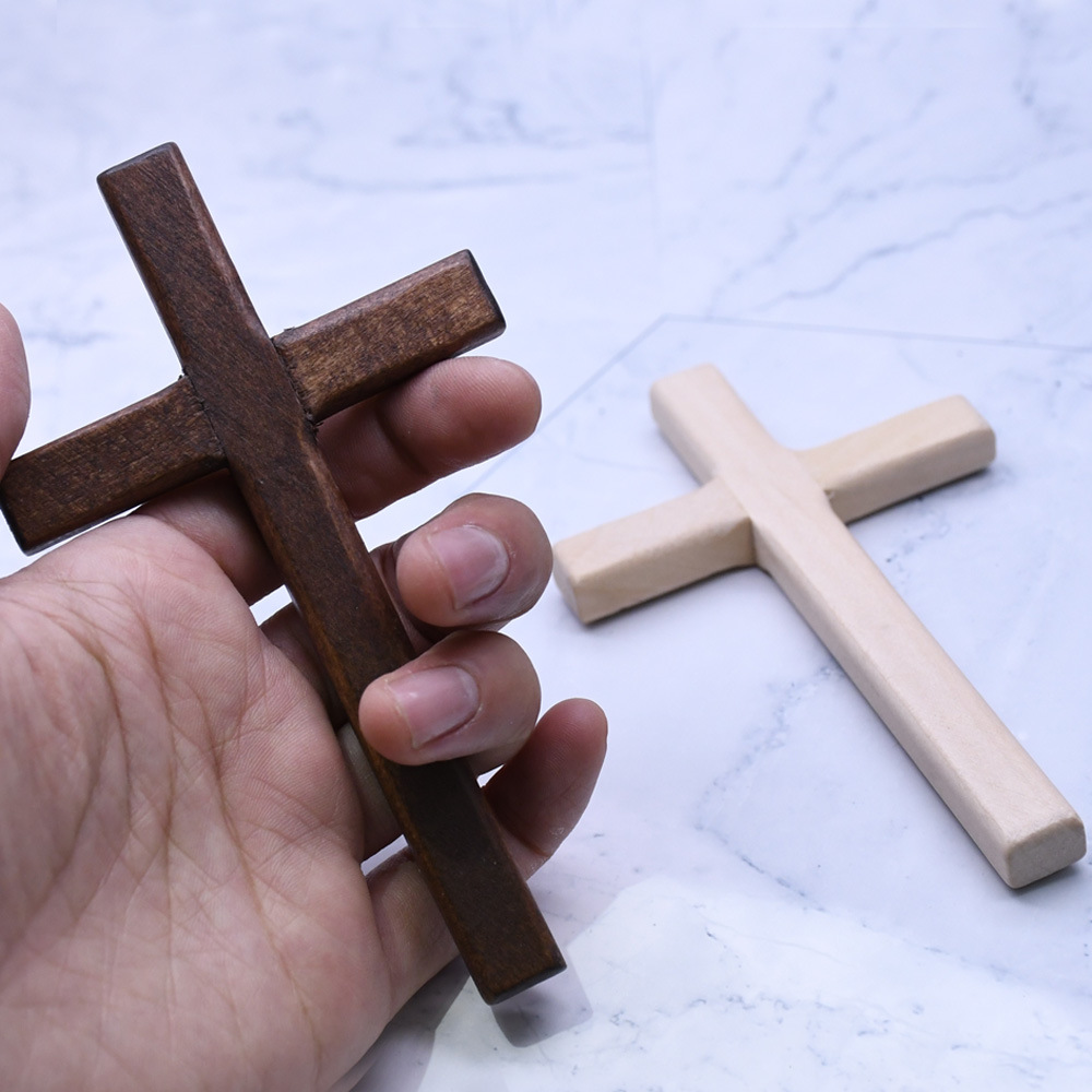 Jesus Holz Kreuz Symbol Religiöse Gebet Hand Halten Kreuz Kreuz Katholischen Reliquien Religion